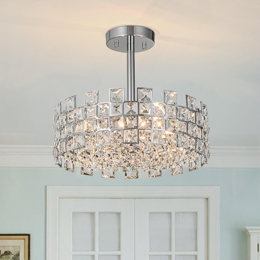 Crystal Semi Flush Mount | Ceiling light for low ceilings – Thehouselights