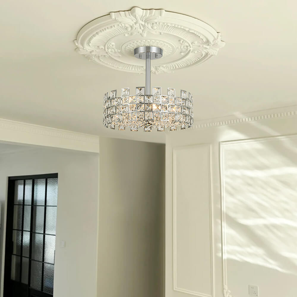 Crystal Semi Flush Mount | Ceiling light for low ceilings – Thehouselights
