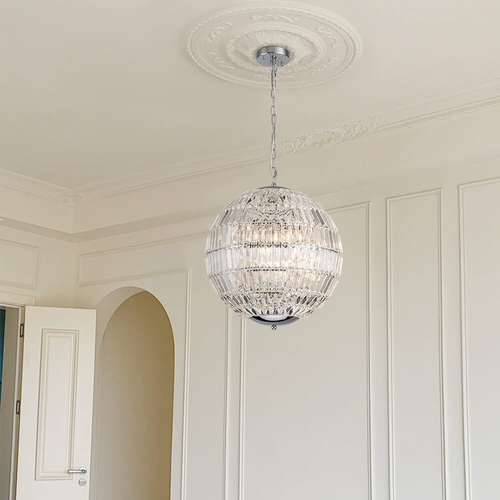 Glam Modern Crystal Orb Chandelier | thehouselight, Round Shape ...