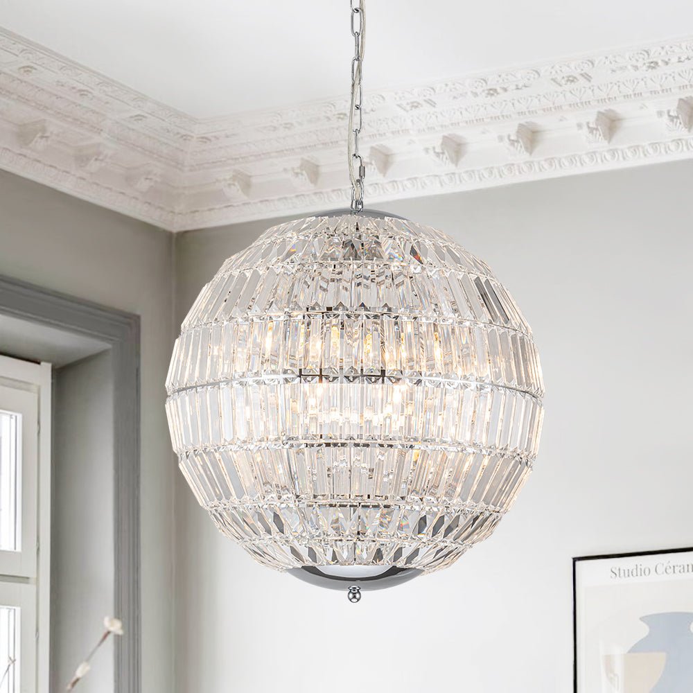 Glam Modern Crystal Orb Chandelier | thehouselight, Round Shape ...