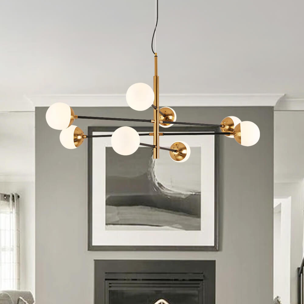 Brass Sputnik Modern Linear Chandelier | Thehouselights, Glass Globe ...