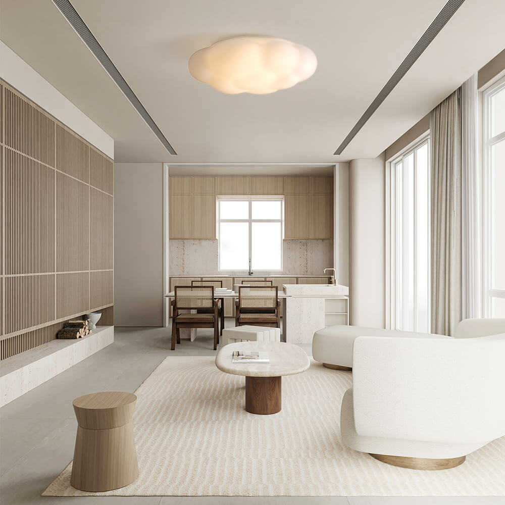 Modern Fluffy Cloud LED Ceiling Light Flush Mount Bedroom Lighting