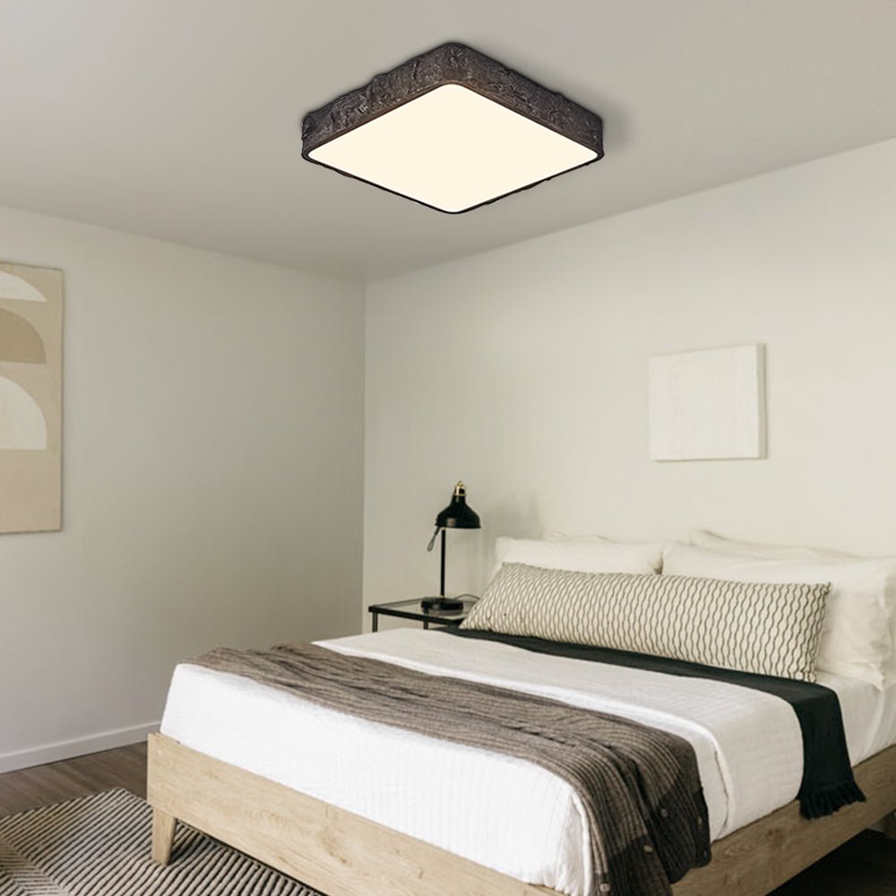 Wylolik Deckenleuchte Wabi-Sabi Stil - Zementoptik Pendelleuchte Weiß/grau Mit E26 Sockel