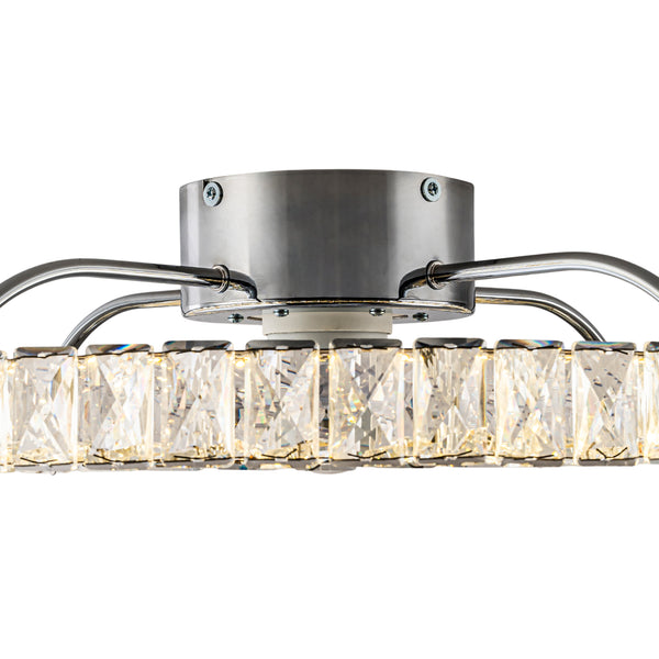 Dimmable Crystal Semi Flush Mount Ceiling Fan
