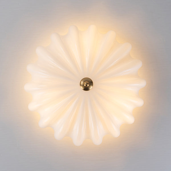 3-Light Bowl Daisy Glass Semi Flush
