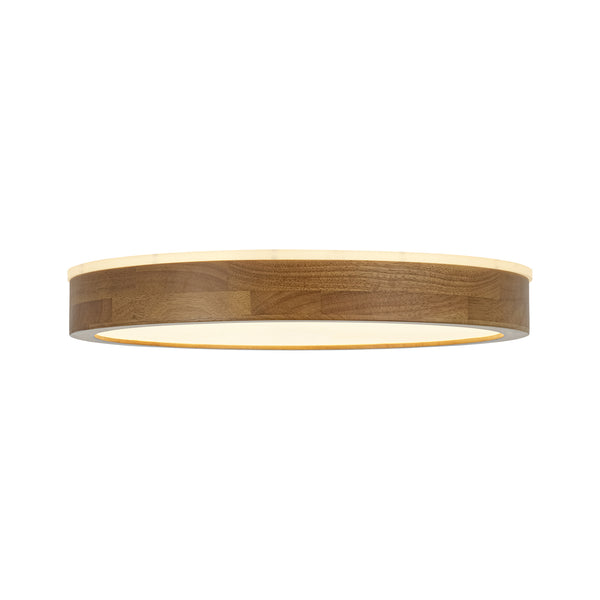 Scandinavian LED Dimmable Walnut Flush Mount Light