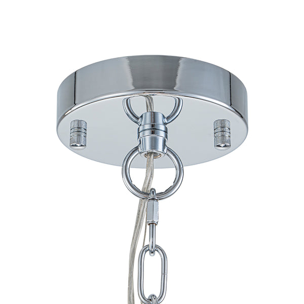 3-Light Up Down Crystal Shade Chrome Chandelier
