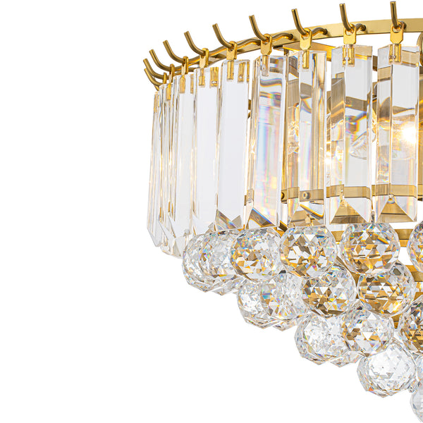 5-Light Teardrop Crystal Round Chandelier
