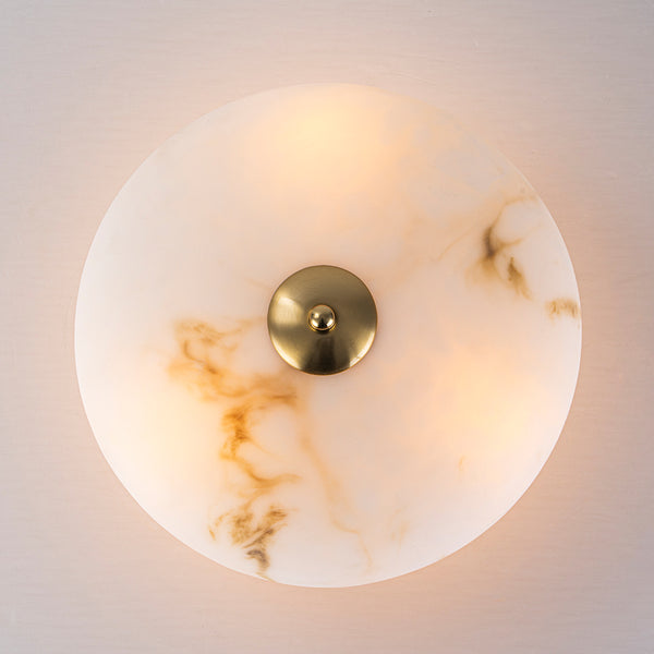 Alabaster Effect Bowl Shade Semi Flush Mount