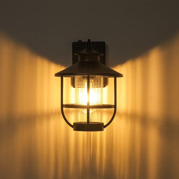 IP23 Lantern Glass Cage Outdoor Wall Sconce