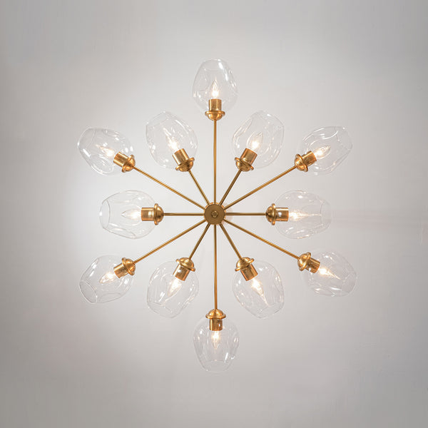 12-Light Two-tier Textured Glass Chandelier