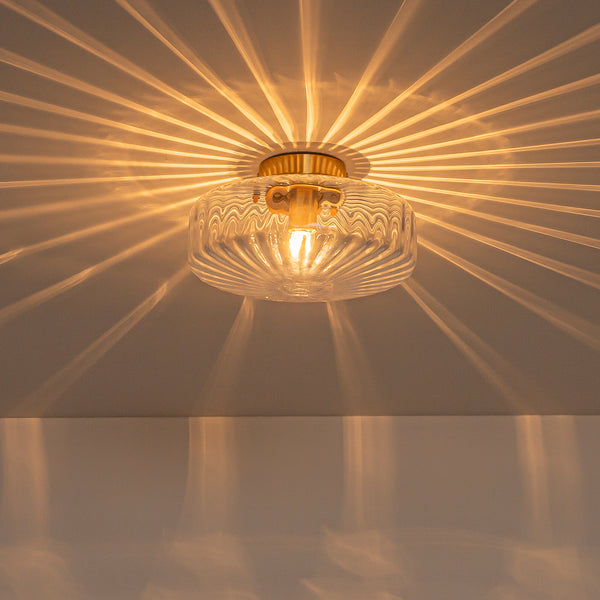 Clear Glass Round Semi Flush Mount