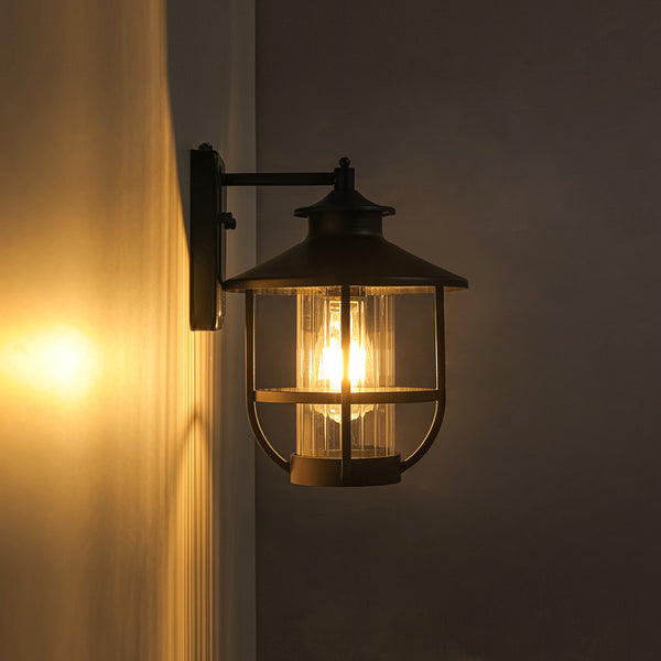 IP23 Lantern Glass Cage Outdoor Wall Sconce