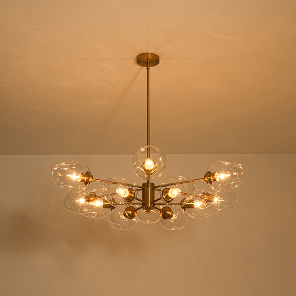 12-Light Two-tier Textured Glass Chandelier