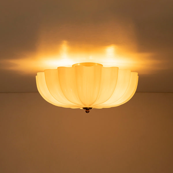 3-Light Bowl Daisy Glass Semi Flush