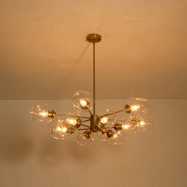 12-Light Two-tier Textured Glass Chandelier