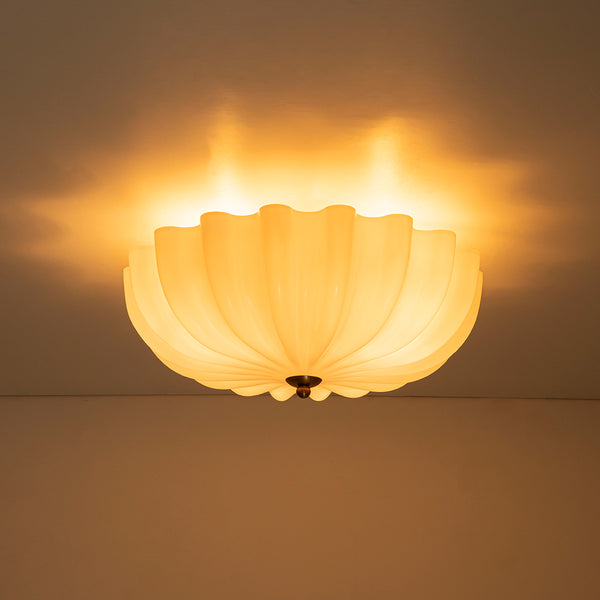 3-Light Bowl Daisy Glass Semi Flush