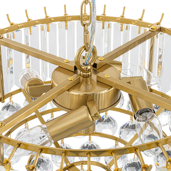 5-Light Teardrop Crystal Round Chandelier