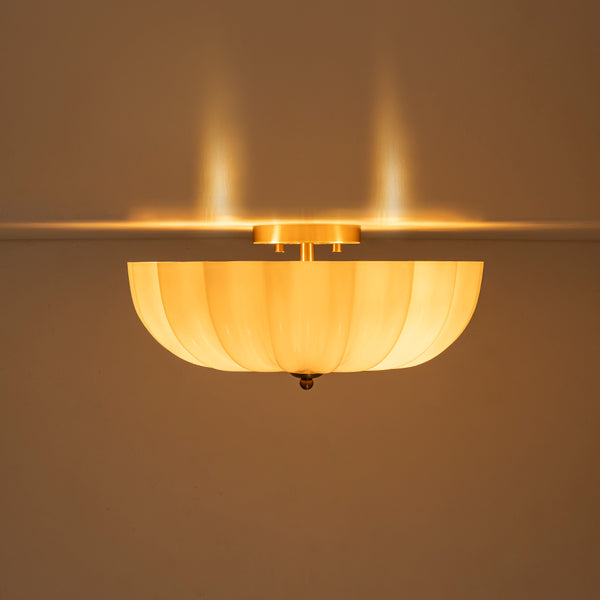 3-Light Bowl Daisy Glass Semi Flush