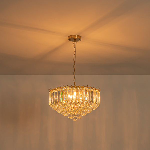 5-Light Teardrop Crystal Round Chandelier