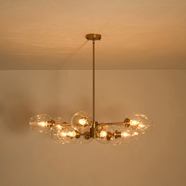 12-Light Two-tier Textured Glass Chandelier