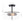 2-Light Black Ribbed Glass Semi Flush Mount