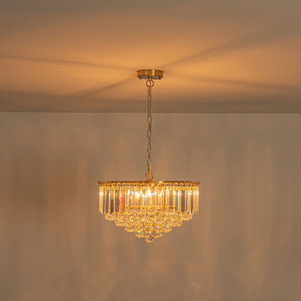 5-Light Teardrop Crystal Round Chandelier