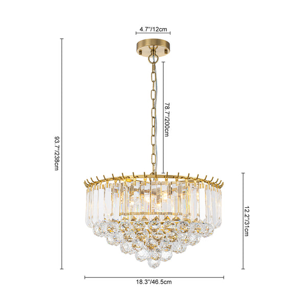 5-Light Teardrop Crystal Round Chandelier