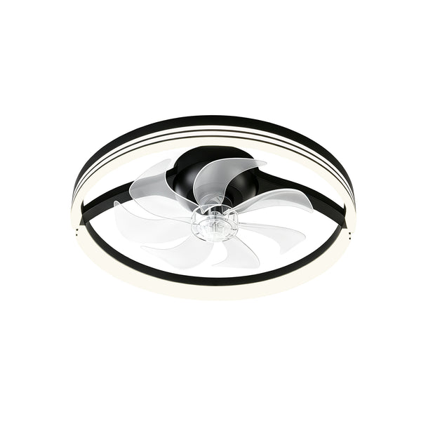 Dimmable Indoor Bedroom Flush Mount Ceiling Fan with Light