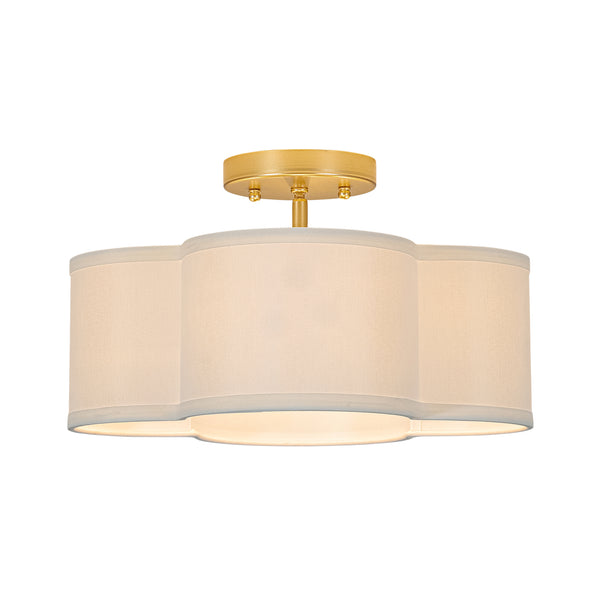 4-Light Linen Drum Semi Flush Mount