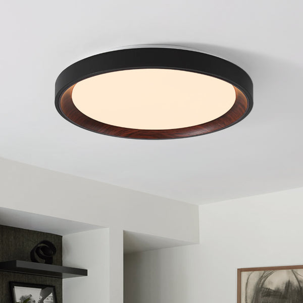 Dimmbare LED-Deckenleuchte aus Walnussholz