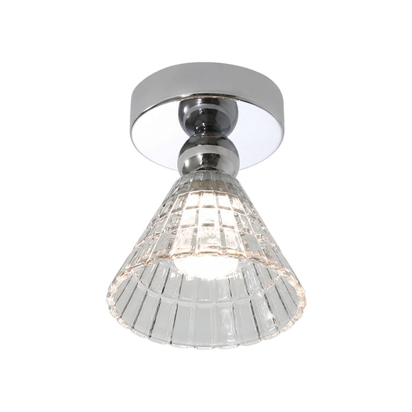 Minimalist Cone Glass LED Semi Flush Mount