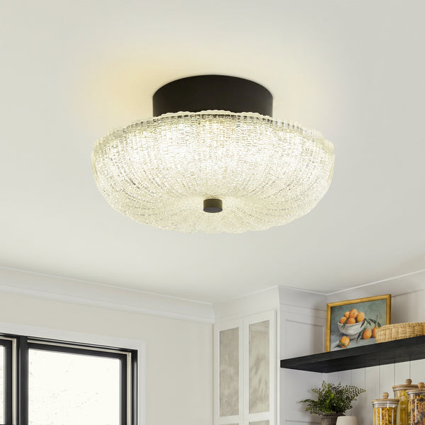 Scalloped Glass LED Semi Flush Mount