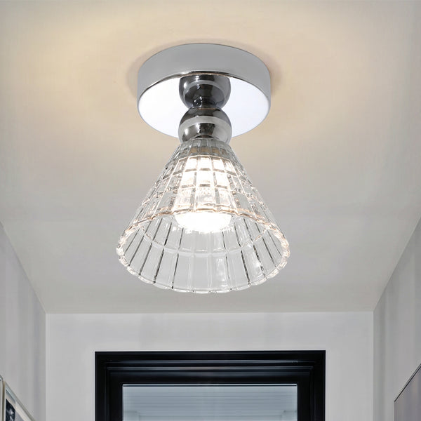 Minimalist Cone Glass LED Semi Flush Mount