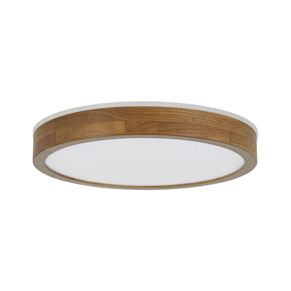 Scandinavian LED Dimmable Walnut Flush Mount Light