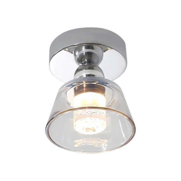 Minimalist Tapered Bell Glass LED Semi Flush Mount