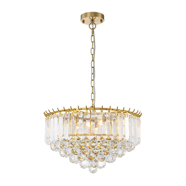 5-Light Teardrop Crystal Round Chandelier