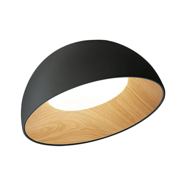 Wood Grain Bowl LED Flush Mount Dome Close To Ceiling Light Track Light