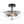 2-Light Black Ribbed Glass Semi Flush Mount