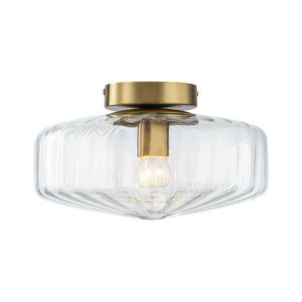 Clear Glass Round Semi Flush Mount