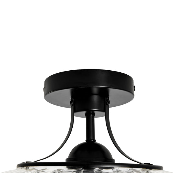 3-Light Lantern Glass Semi-Flush Mount
