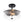 2-Light Black Ribbed Glass Semi Flush Mount