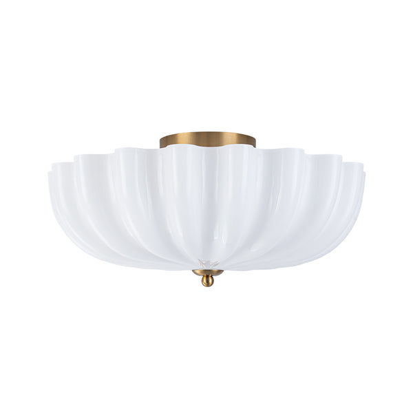 3-Light Bowl Daisy Glass Semi Flush