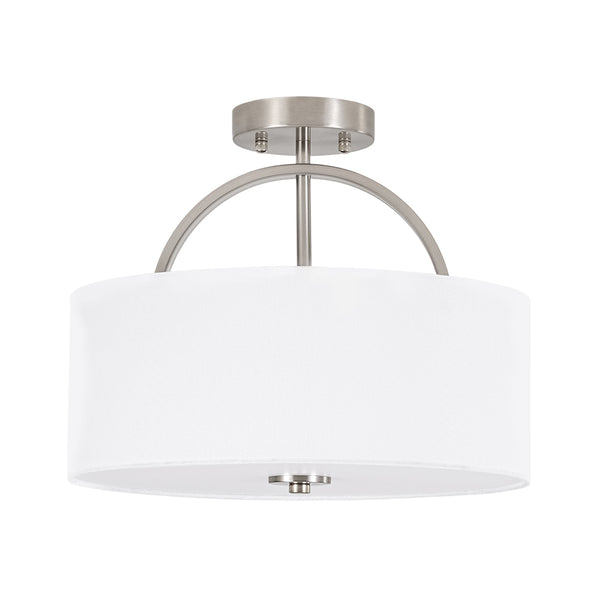 2-Light Linen Drum Flush Mount Ceiling