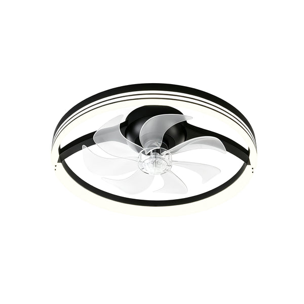 Dimmable Indoor Bedroom Flush Mount Ceiling Fan with Light