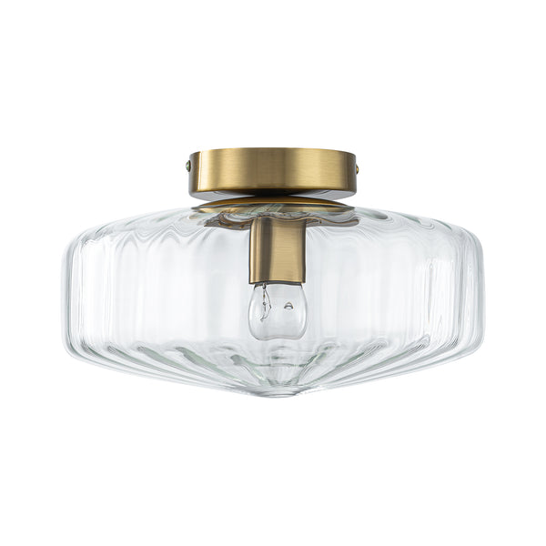 Clear Glass Round Semi Flush Mount