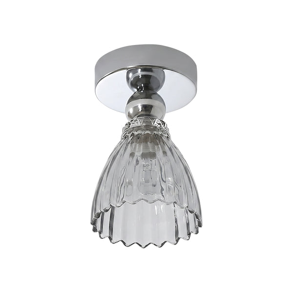 Minimalist Textured Glass LED Semi Flush Mount