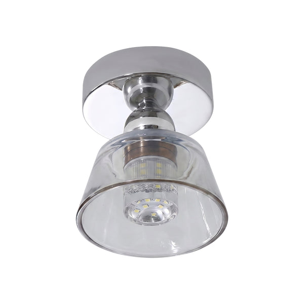 Minimalist Tapered Bell Glass LED Semi Flush Mount
