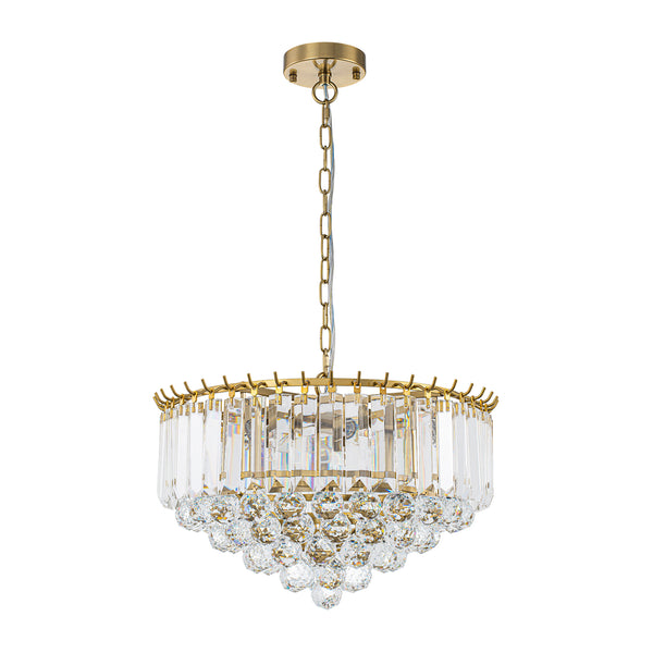 5-Light Teardrop Crystal Round Chandelier