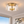 3-Light Textured Glass Brass Drum Semi Flush Mount